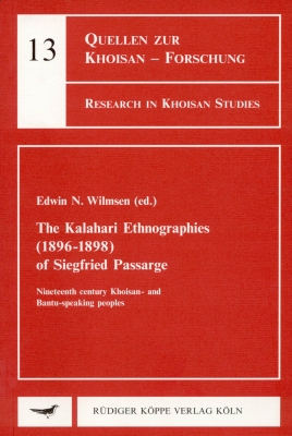 The Kalahari Ethnographies (1896–1898) of Siegfried Passarge