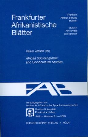 African Sociolinguistic and Sociocultural Studies