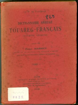Dictionnaire abrégé touareg-français – dialecte ahaggar